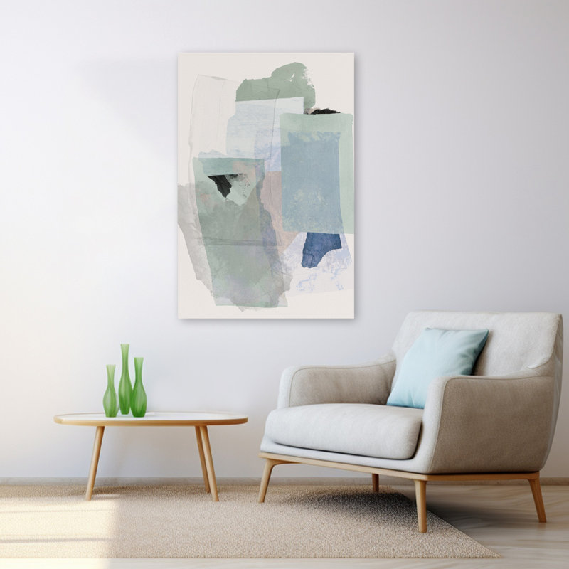 Soft Collage II - Abstract Collage, H 48 po x l 32 po