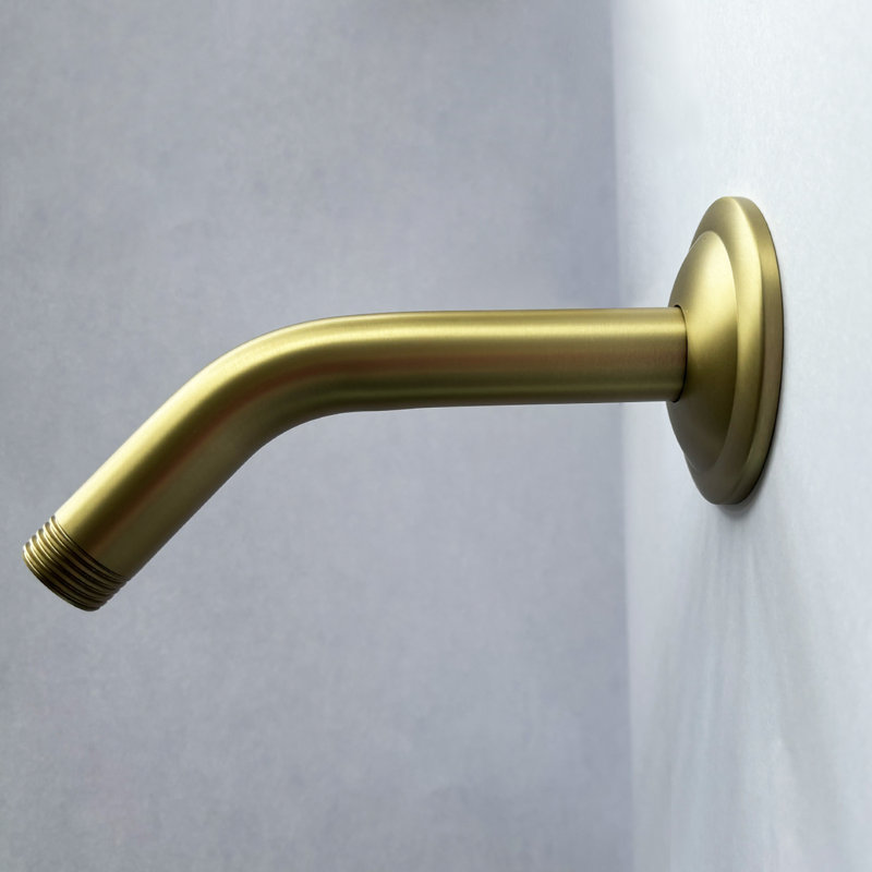 Bras de douche 16 x 12 x 3,5 cm, acier inoxydable chromé, monobloc, filetage NPT 1/2 pouce, fixation murale, Chrome
