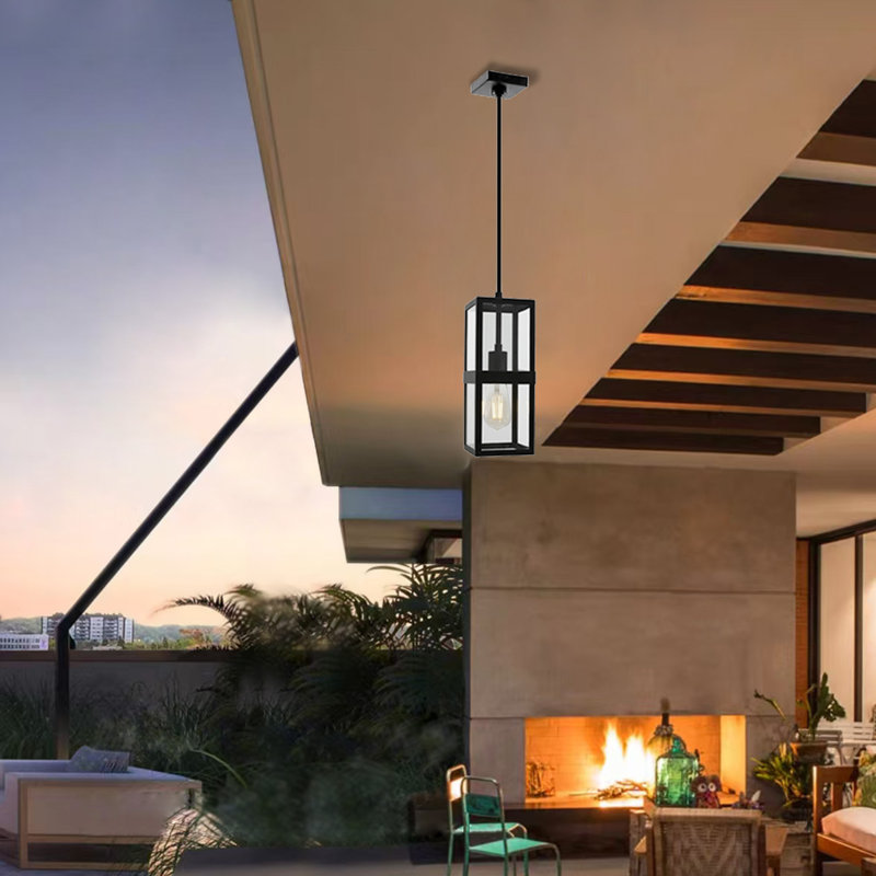 Liam 57 In. Modern Matte Black 1-light Hanging Pendant Light
