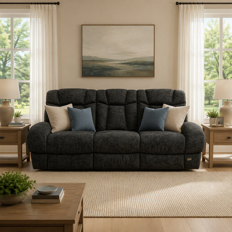 Fabric Electric Sofa, Grey, 3