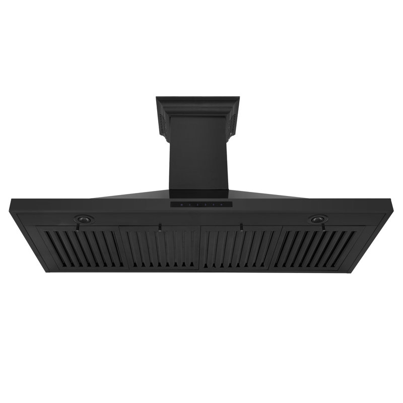 48 in. ZLINE CrownSound™Ducted Vent Wall Mount Range Hood with Built-in Bluetooth Speakers, Black Stainless Steel