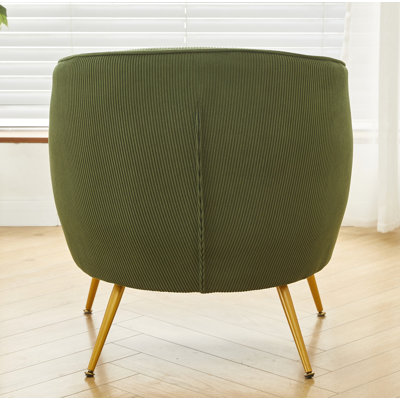 Fauteuil en velours côtelé avec pieds dorés