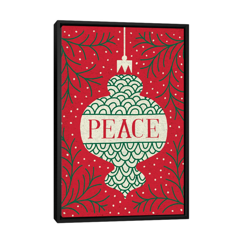 «  : paix », reproduction d’impression sur toile Jolly Holiday Ornaments Series, H 26 po x l 18 po x P 1,5 po, Pas de tapis