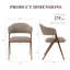Chaise rembourrée moderne avec dossier incurvé et pieds en métal d'aspect bois, conception ergonomique et coussin épais-114945904