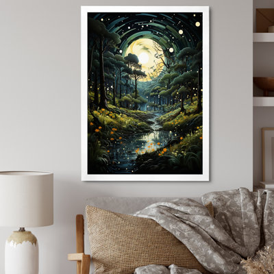 «Forest Enchanted Forest Pointillism III», impressions encadrées