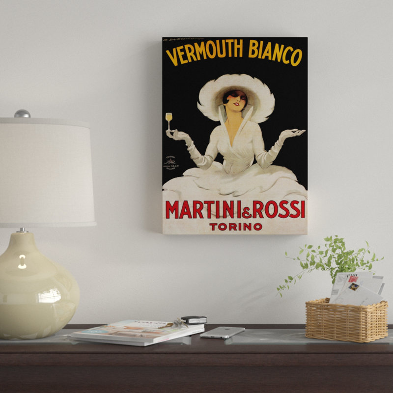 « vermouth bianco martini vincent », reproduction sur toile tendue encadrée, H 47 po x l 35 po x P 2 po