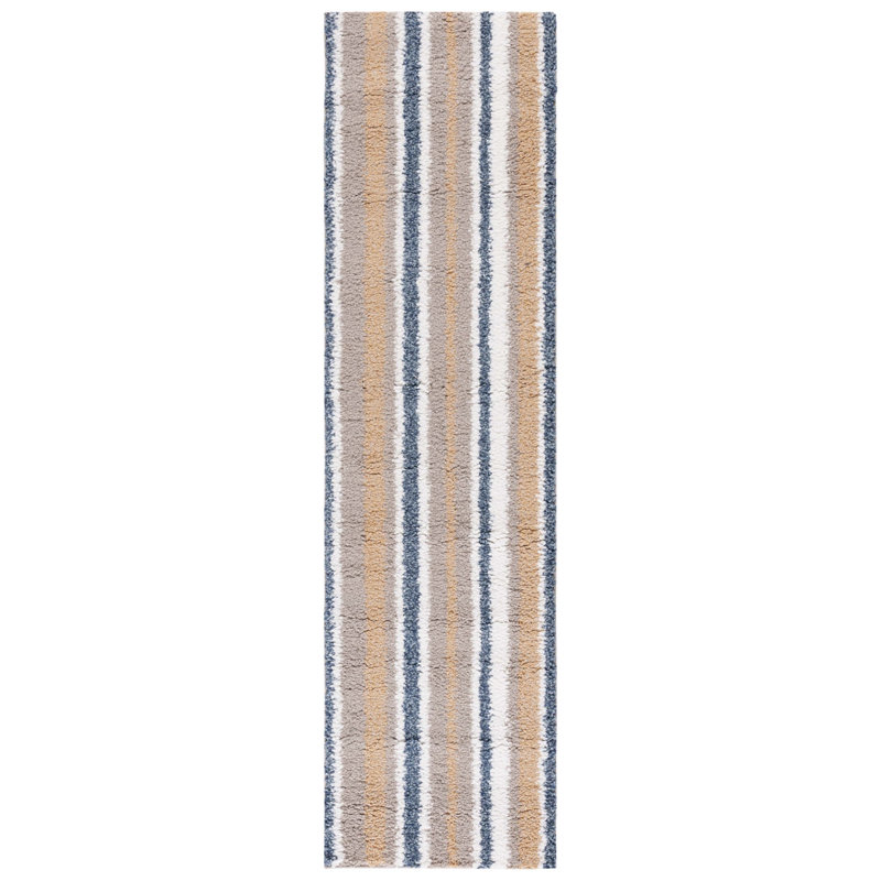 Calico Shag Performance Striped Rug, Runner 2'2" x 8'