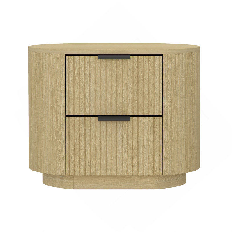 Table de chevet 27 po en chêne naturel (2 tiroirs)