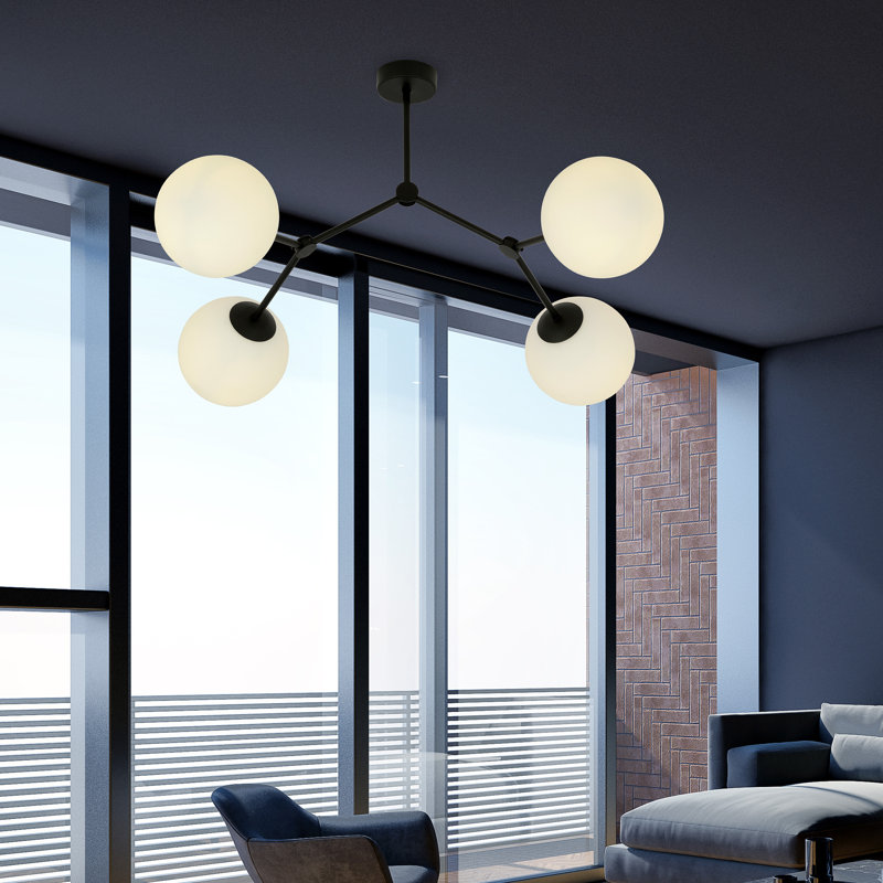 4 - Light Sputnik Chandelier, White