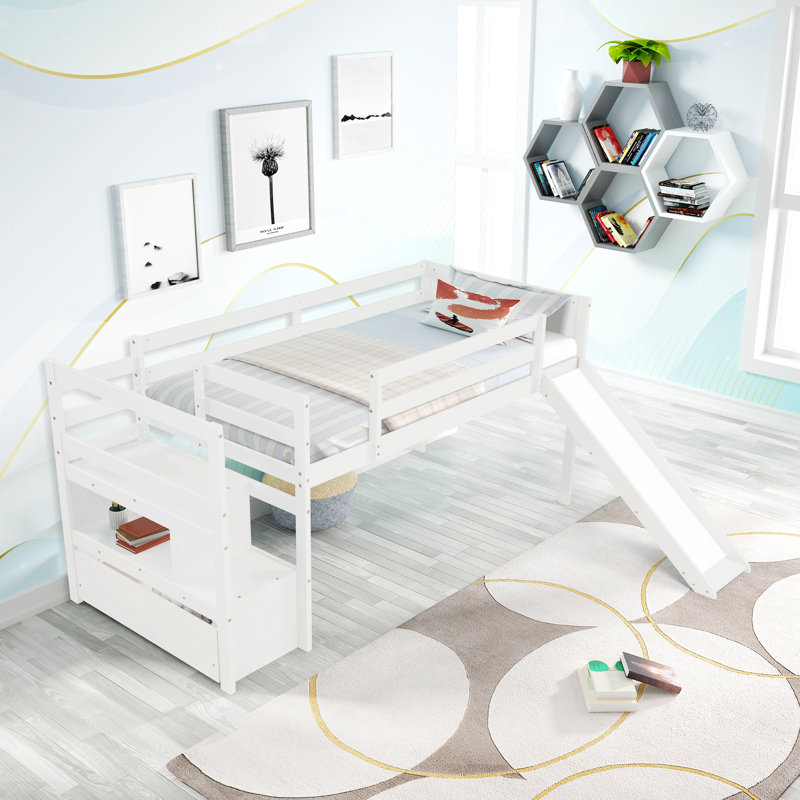Lit pour enfant en bois massif Philippa, Blanc