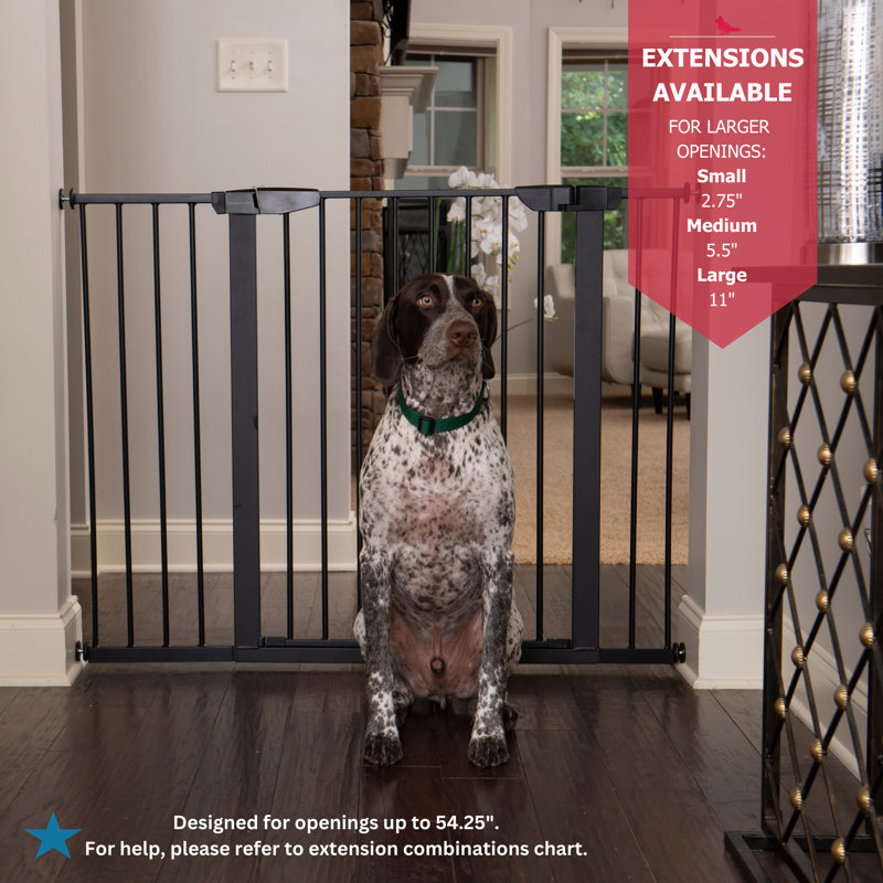 Extra Tall Black Steel Pressure Mounted Pet Gate