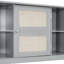 Lit de jour gris avec lit gigogne simple, armoire et tablette, tablette pleine base gris, cadre solide-1000312664