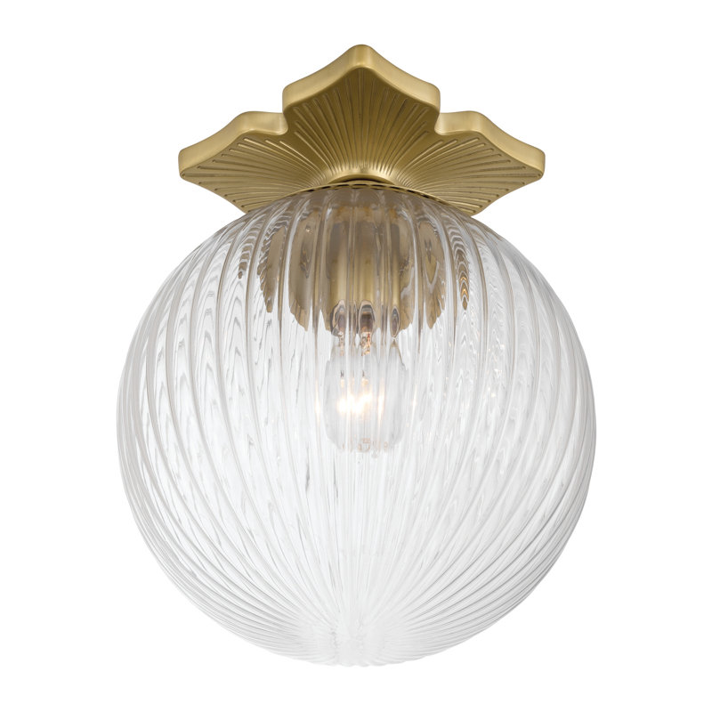 Altimari 10'' Aged Brass Semi Flush Mount, Gold, Transparent