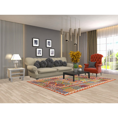 Reversible Wool Kilim Oriental Area Rug 6x8