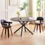 Table basse 53,14 po en MDF et table de bout courte avec base en métal, facile à assembler, noir-125534835