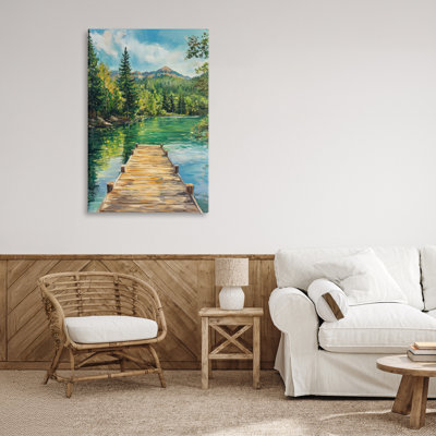 Sunlit River Dock Canvas, design by Petal Prints Design