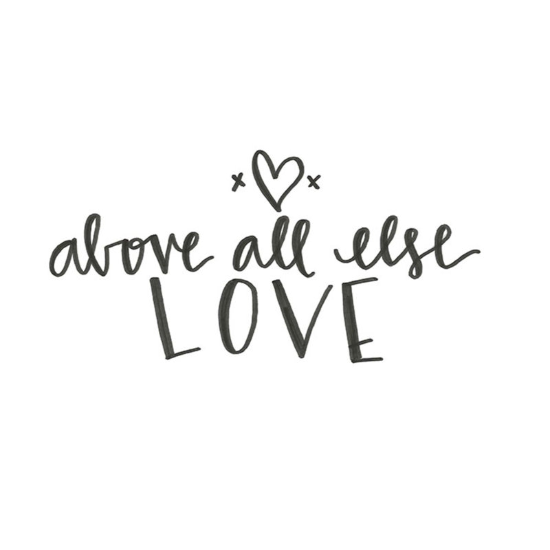 Above All Else Love - Wrapped Canvas Art Prints, 30cm H x 46cm W x 3.8cm D