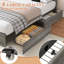 Base de lit grand avec rangement et tête de lit (4 tiroirs de rangement sur le corps du lit + éclairage DEL)-762769567