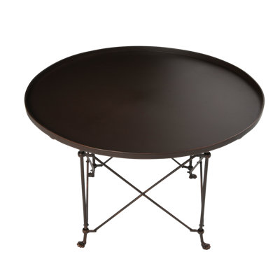 Round Metal Coffee Table with Claw Feet