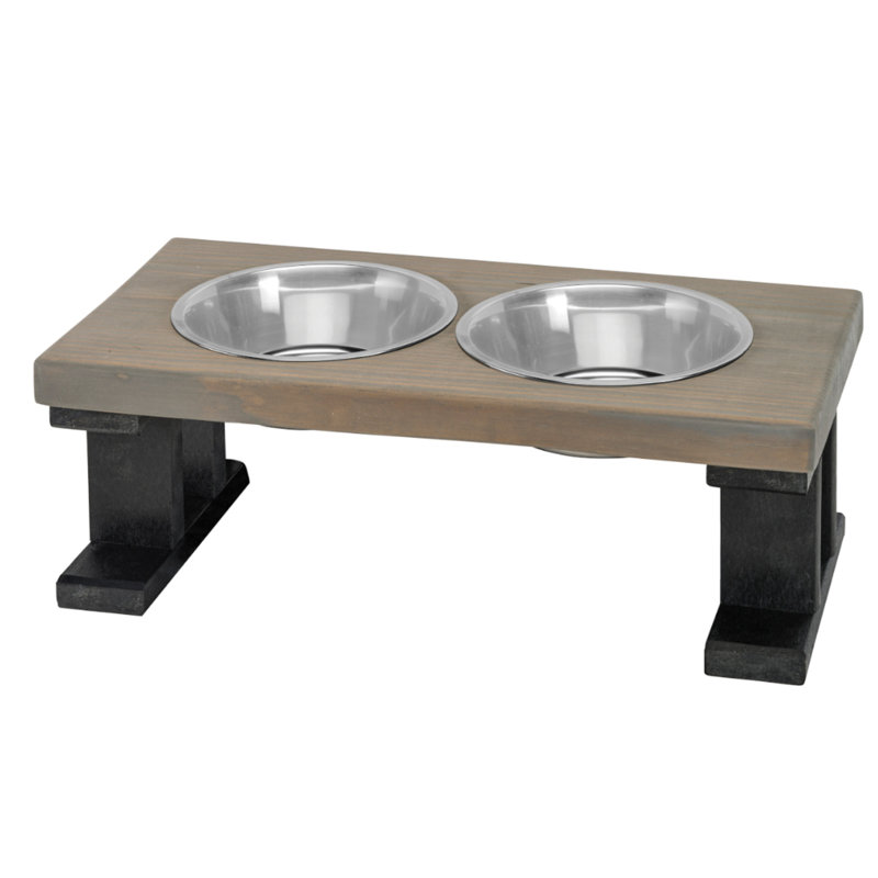 Elevated Feeder, Black/Gray, Small (8")