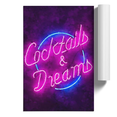Cocktails And Dreams Sign - Wall Art