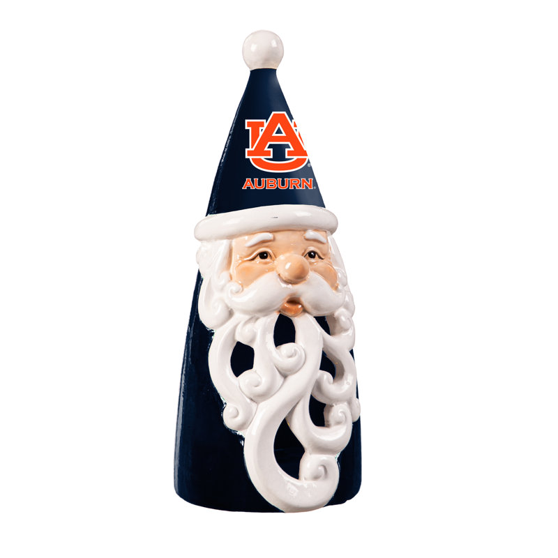 Auburn University Blue and White Ceramic LED Santa Statue