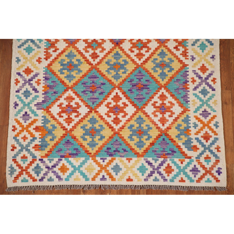 Multolor Kilim Reversible Wool Rug 4x6
