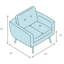 Fauteuil club en velours touffeté de 35 po de large Conn-32926675