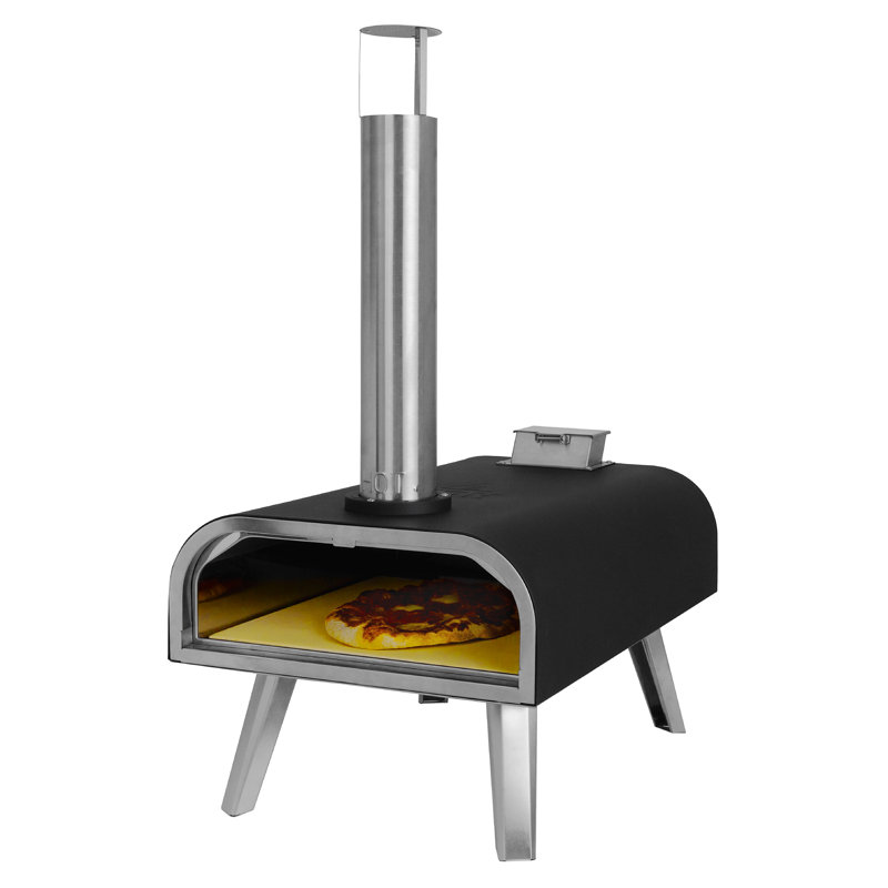 George Foreman GFWPPO2BPC 16'' Wood Pellet Pizza Oven with Paddle & Carry Bag in Black