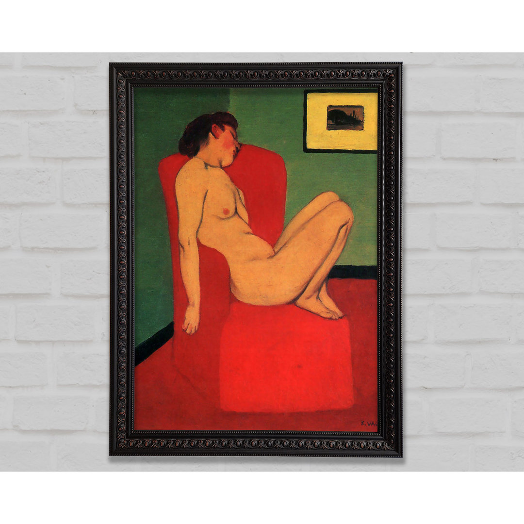 Gerahmtes Poster Felix Vallotton Nude In A Red Armchair