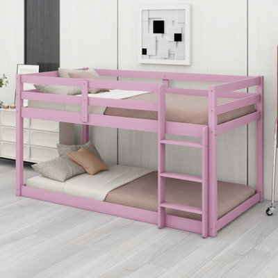 Wooden Floor Bunk Bed With Ladder
