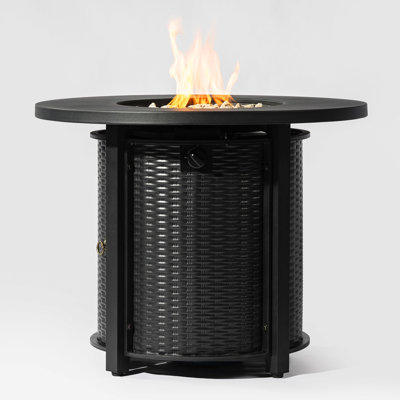 32Inch Round Fire Table With Features, Enjoy Peaceful Outdoor Moments Pit Table, And Functional For Living