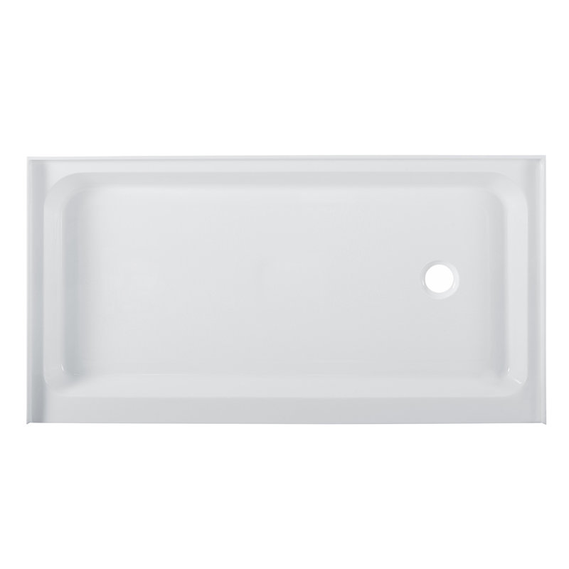 Voltaire 60" x 32" Single-Threshold, Shower Base, White, Left