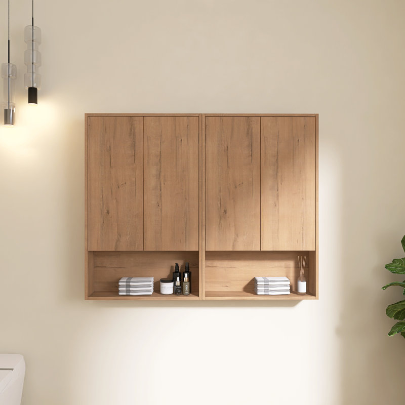 Vowar 48" Wall-Mounted Bathroom Cabinet With 4 Soft-Close Doors,2 Adjustable Shelves, 48"