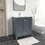 Ensemble de meuble-lavabo autoportant gris anthracite avec plateau en marbre de Carrare 30 po Anvay-1342386984-1348617331