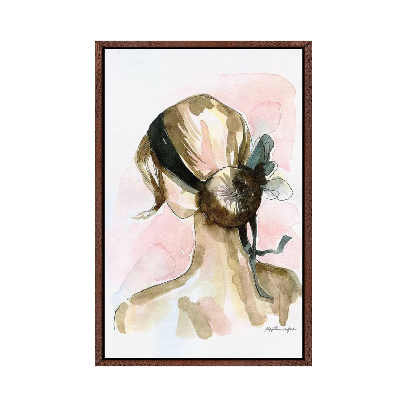 Elegant Chignon 1 Piece Painting on Canvas, 101.6 cm H x 66.04 cm W, Classic Brown Wood Framed