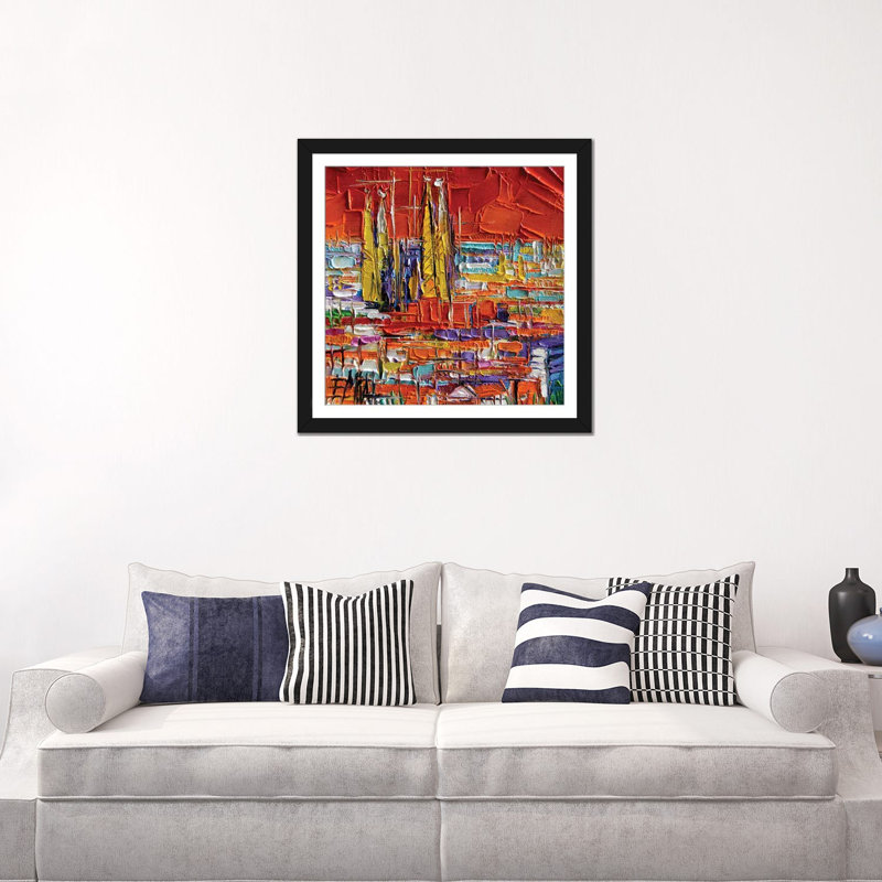 «Barcelona View From Park Güell» par Mona Edulesco, reproduction sur toile, H 24 po x l 24 po x P 1 po, Blanc