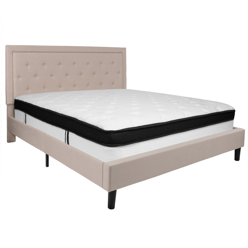 Matelas à ressorts ensachés Aluino, Très grand, Beige