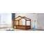 Structure de lit simple en bois avec clôture - 79,5 x 41,8 x 62,9 pouces - Bois - 1 pièce - Lit maison - noyer - capacité de 300 lb-1826188061-1826188058