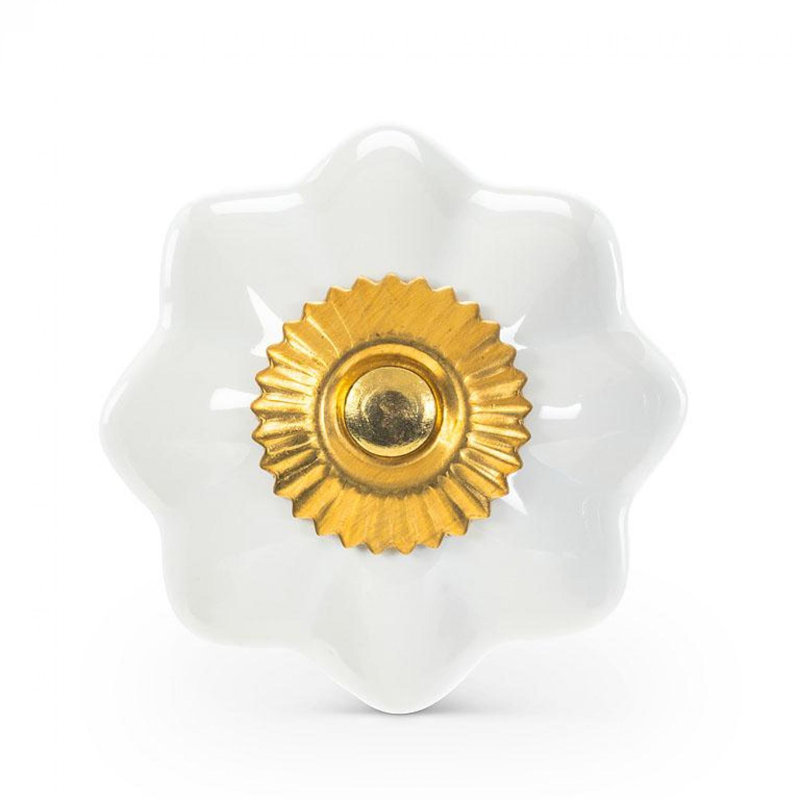 Blanc avec poignée en forme d'or Kin