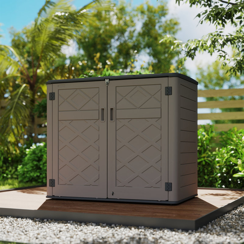 Armoire de rangement extérieure en résine Yardgrace 360 gallons, Brun