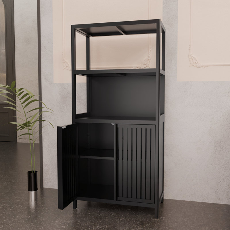 Armoire de rangement avec 2 portes, Noir