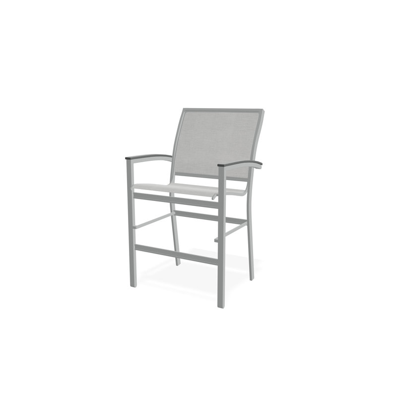 Chaise de café empilable en aluminium Bazza, Graphite, Alliage Sunbrella®