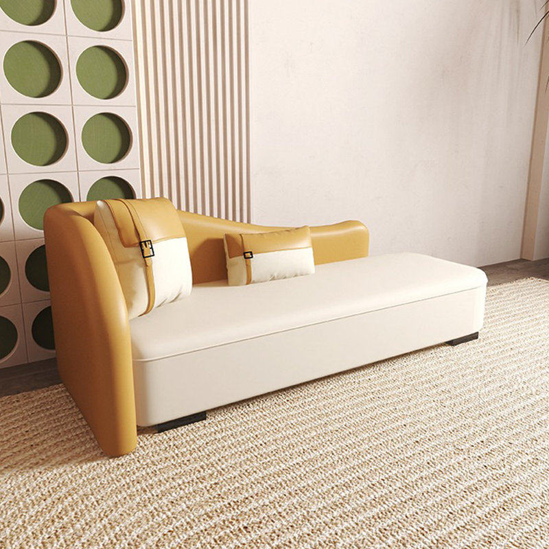 Chaise longue rembourrée Comfort, Accoudoir à gauche (vu de face), Brun / beige