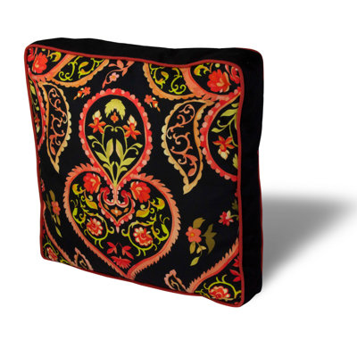 Coussin carré de qualité supérieure, 16,5 x 16,5 pouces, 50% coton / 50% polyester | Lavable et repassable avec fermeture à glissière dissimulée | Rembourrage en silicone pour un confort ultime | Housse amovible, parfaite pour la décoration intéri