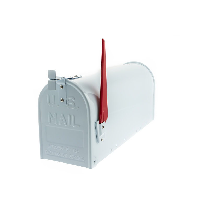 Galvanised Steel Weatherproof US Mailbox, White