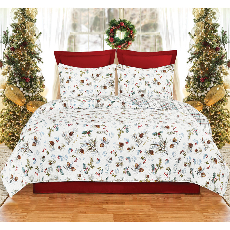Edith Cotton Reversible Quilt Set, King Quilt + 2 King Pillow Shams