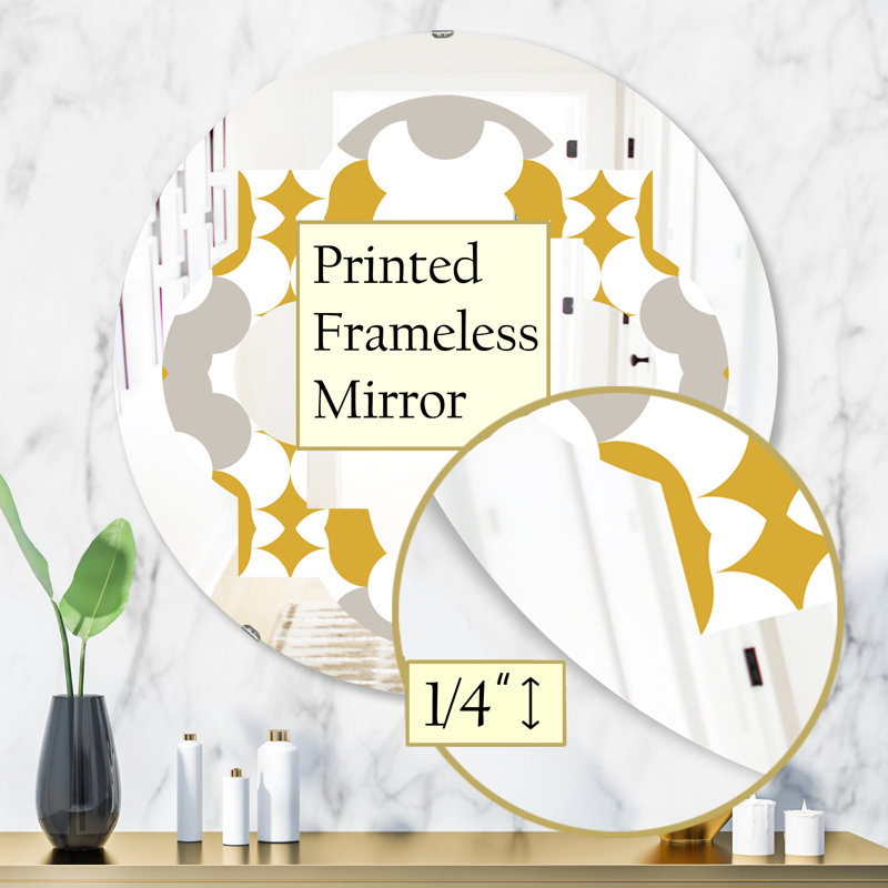 Miroir mural éclectique abstrait sans cadre XVIII, H 31,5 po x l po