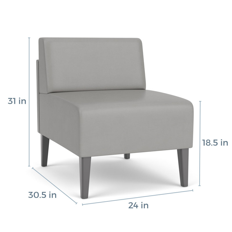 Chaise d'invité sans accoudoirs Luxe Lounge, Acier argent, Archetype Café / Modène graphite