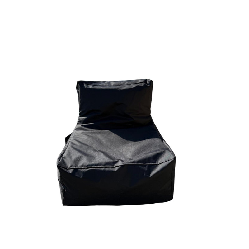 Fauteuil à billes noir de qualité supérieure, 29,5 po x 27,6 po x 37,4 po | 100% polyester, tissu imperméable, housse zippée amovible | Rempli de perles de polystyrène recyclées pour le confort, idéal pour le salon et les espaces pour enfants